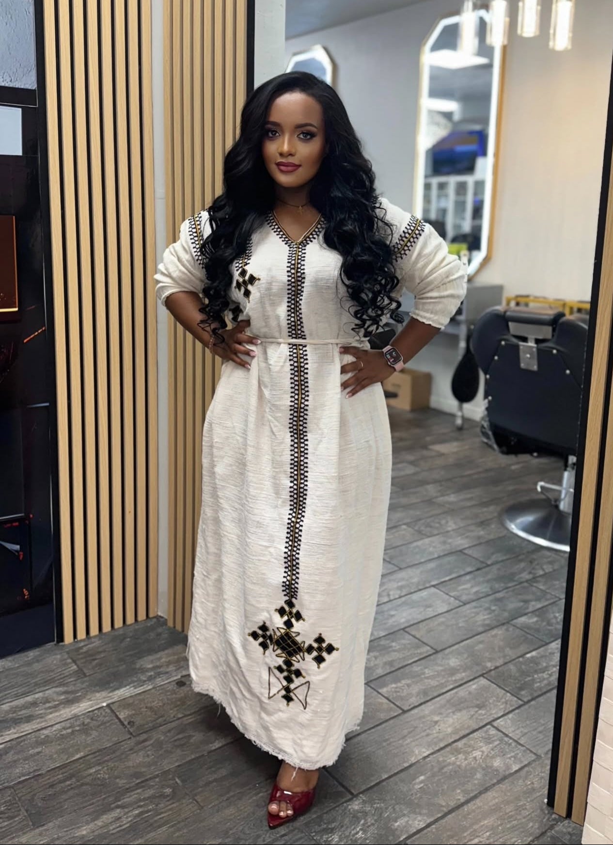 Cross Embroidery Habesha Dress Traditional Ethiopian Dress Simple Design Habesha Kemis 156