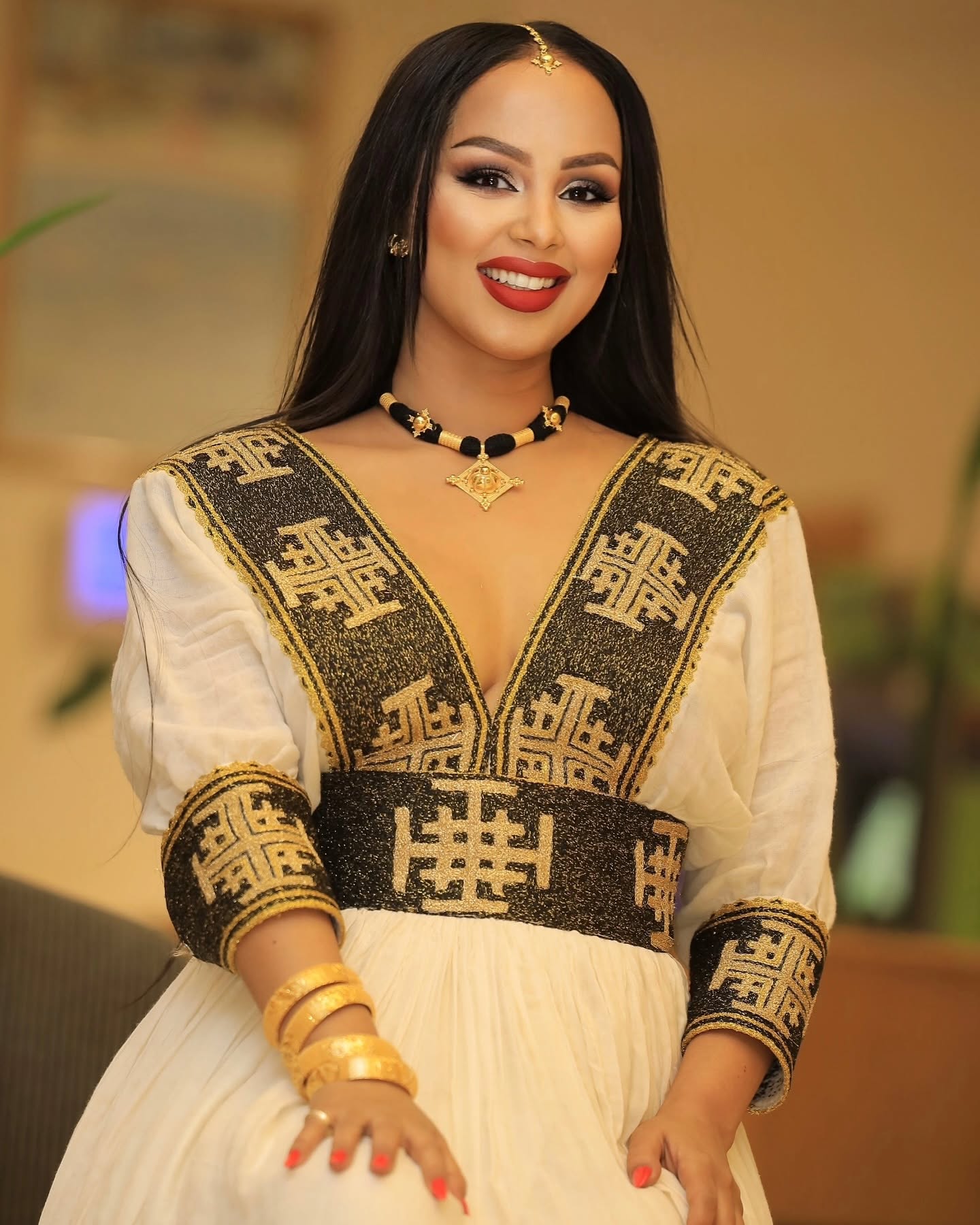 Black and Gold Habesha Kemis Traditional Ethiopian Dress Habesha Dress Elegance 171