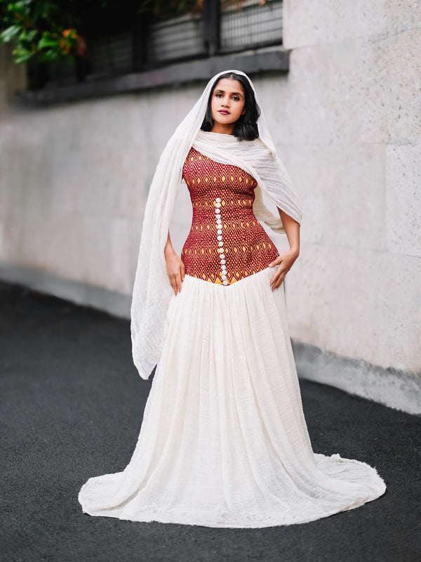 Sleeveless Habesha Kemis Online Elegant Ethiopian Traditional Dress Authentic Habesha Dress 204