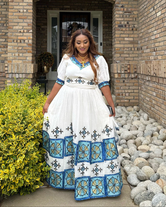 Classic Ethiopian Traditional Dress Habesha Wedding Dress & Traditional Ethiopian Clothing
