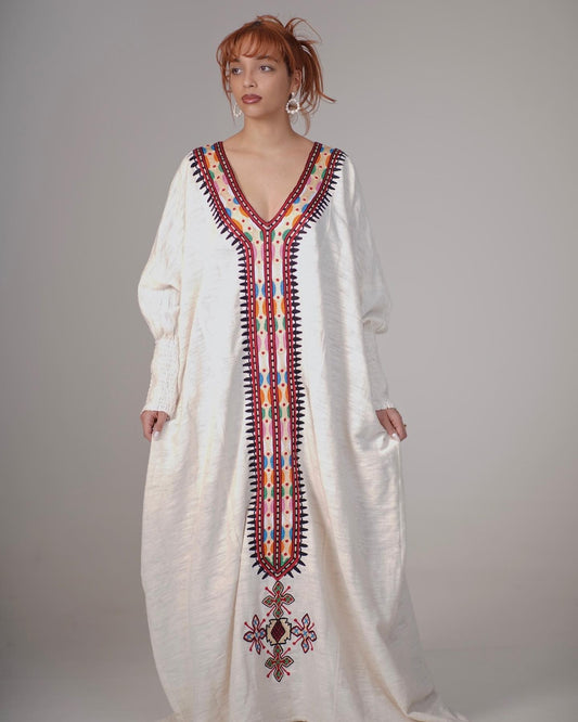 Ethiopian Traditional Dress Colorful Embroidery Habesha Dress Handwoven Habesha Kemis 232