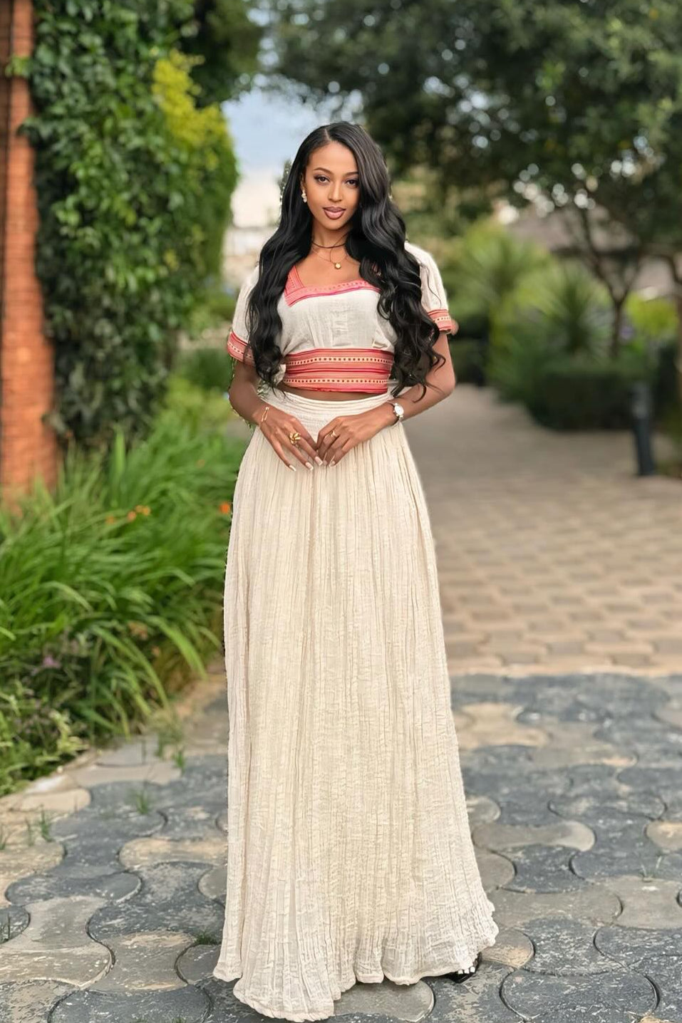 Short Sleeve Habesha Dress Stylish Traditional Ethiopian Clothing
