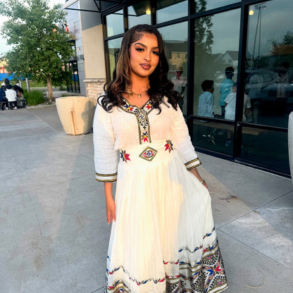 Multicolor Habesha Kemis Hand Woven Habesha Dress Traditional Ethiopian Dress 380