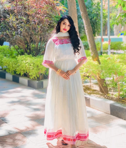 Simple Embroidery Ethiopian Dress Simple Design Habesha Kemis Stylish Habesha Dress 461