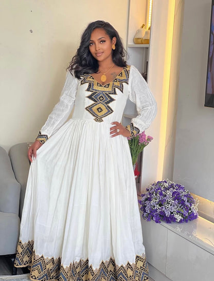 Charming Habesha Dress Graceful Habesha Kemis Cultural Ethiopian Clothing 482