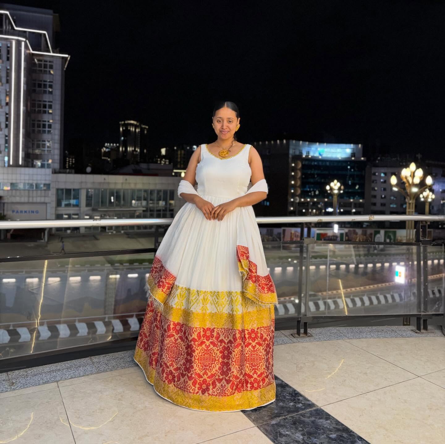 Sleeveless Habesha Traditional Dress Habesha Kemis with Red & Gold Border Habesha Dress For Festive 533