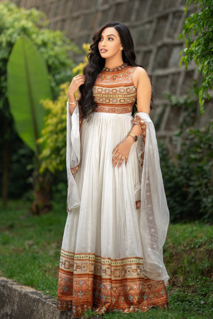 Sleeveless Ethiopian Wedding Dress Habesha Traditional Dress