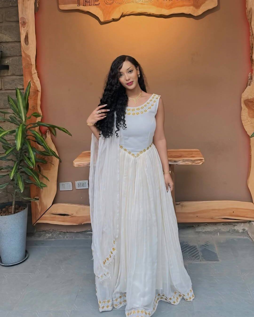 Sleeveless Habesha Kemis Simple Design Habesha Dress Minimalist Ethiopian Clothing 0089