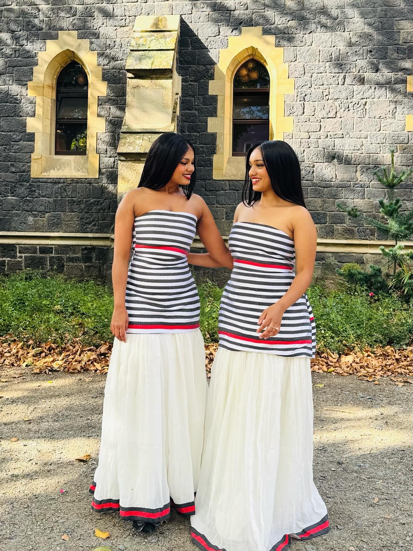 Oromo Traditional Dress Black & White with Flowing White Skirt Oromo Dress Graceful  Oromo Kemis 114