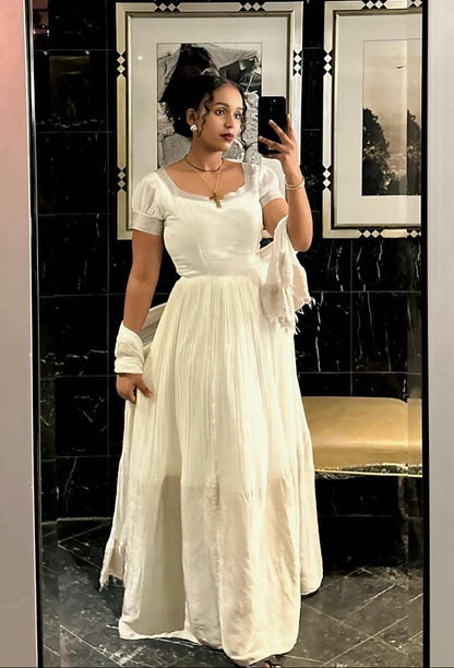 White Habesha Dress Festive Habesha Kemis Timeless Beauty in Traditional Ethiopian Clothing 187