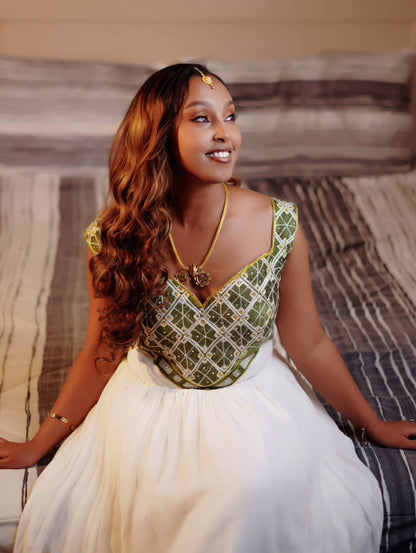 Habesha Dress Ethiopian Traditional Dress Sleeveless Habesha Kemis For Occasions 281