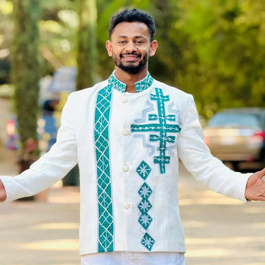 Men’s Habesha Traditional Shirt Ethiopian Cultural Wear