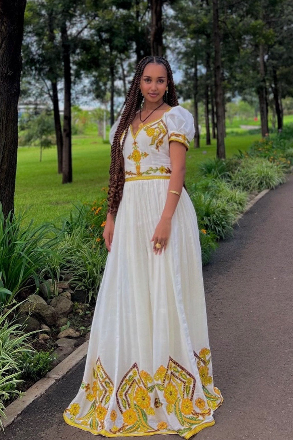 Handwoven Habesha Dress Short Sleeve Habesha Kemis Cultural Ethiopian Dress For Festive 340