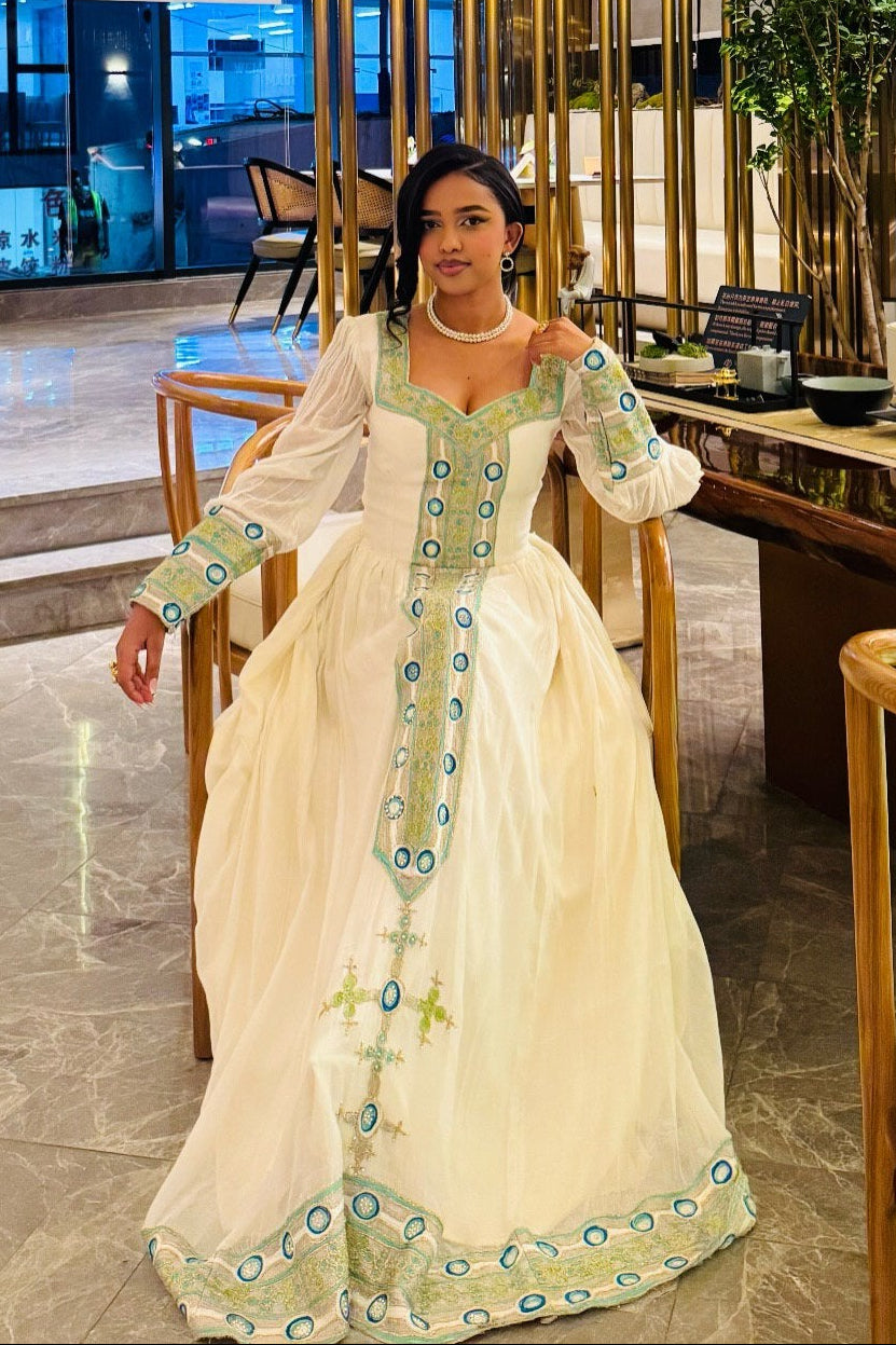 Elegant Habesha Kemis Styles |Authentic Habesha Dress Classic Traditional Ethiopian Dress