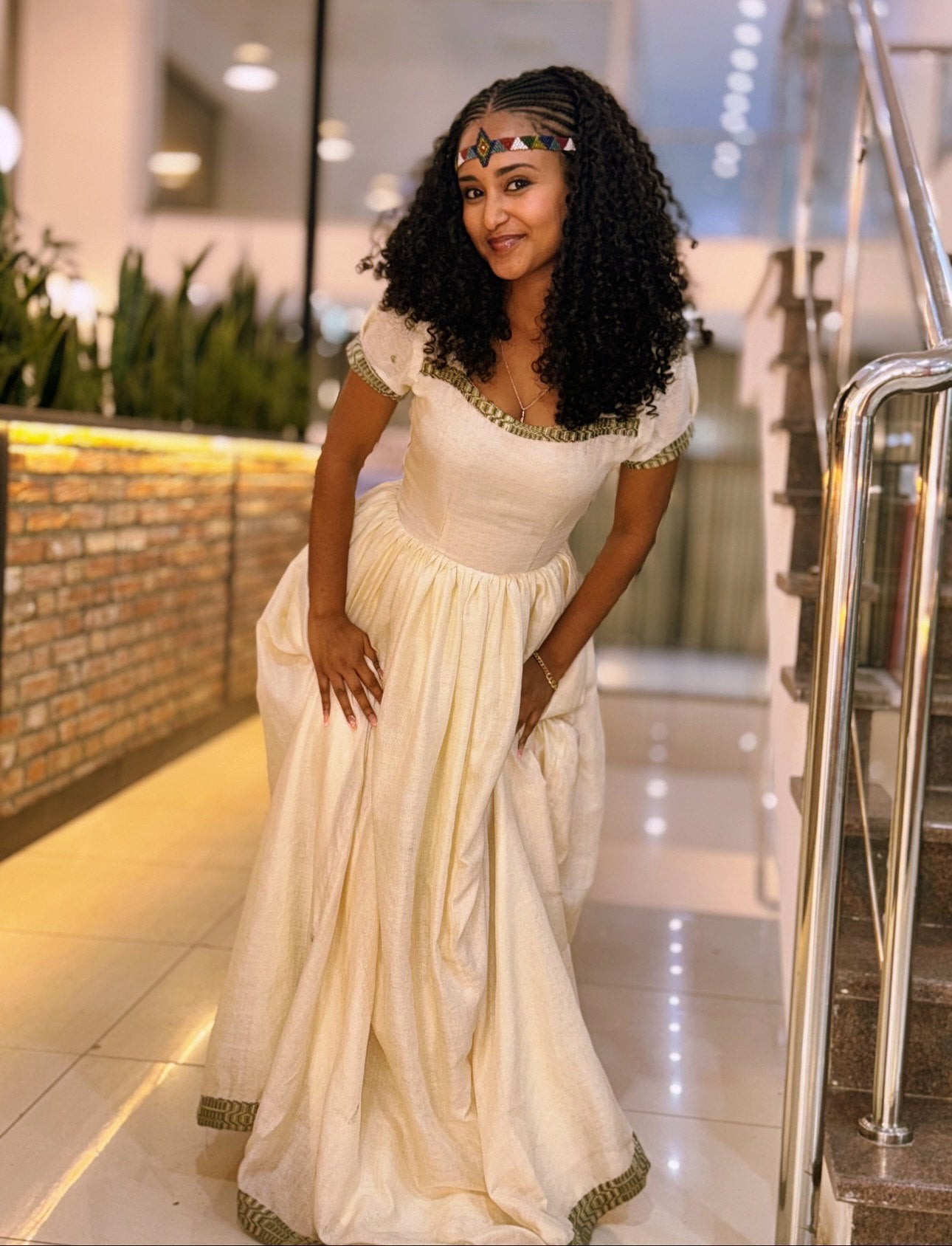 Simple Short Sleeve Habesha Dress  Traditional Ethiopian Style