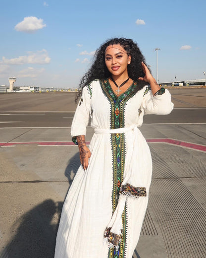 Elegant Colorful Habesha Dress Beautiful Habesha Kemis Style Handwoven Habesha Kemis 660