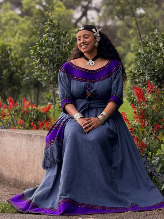  Royal Purple Eritrean Dress & Traditional Ethiopian Clothing