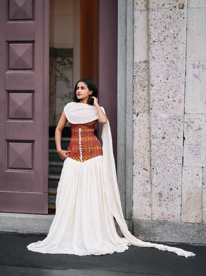 Sleeveless Habesha Kemis Online Elegant Ethiopian Traditional Dress Authentic Habesha Dress 204