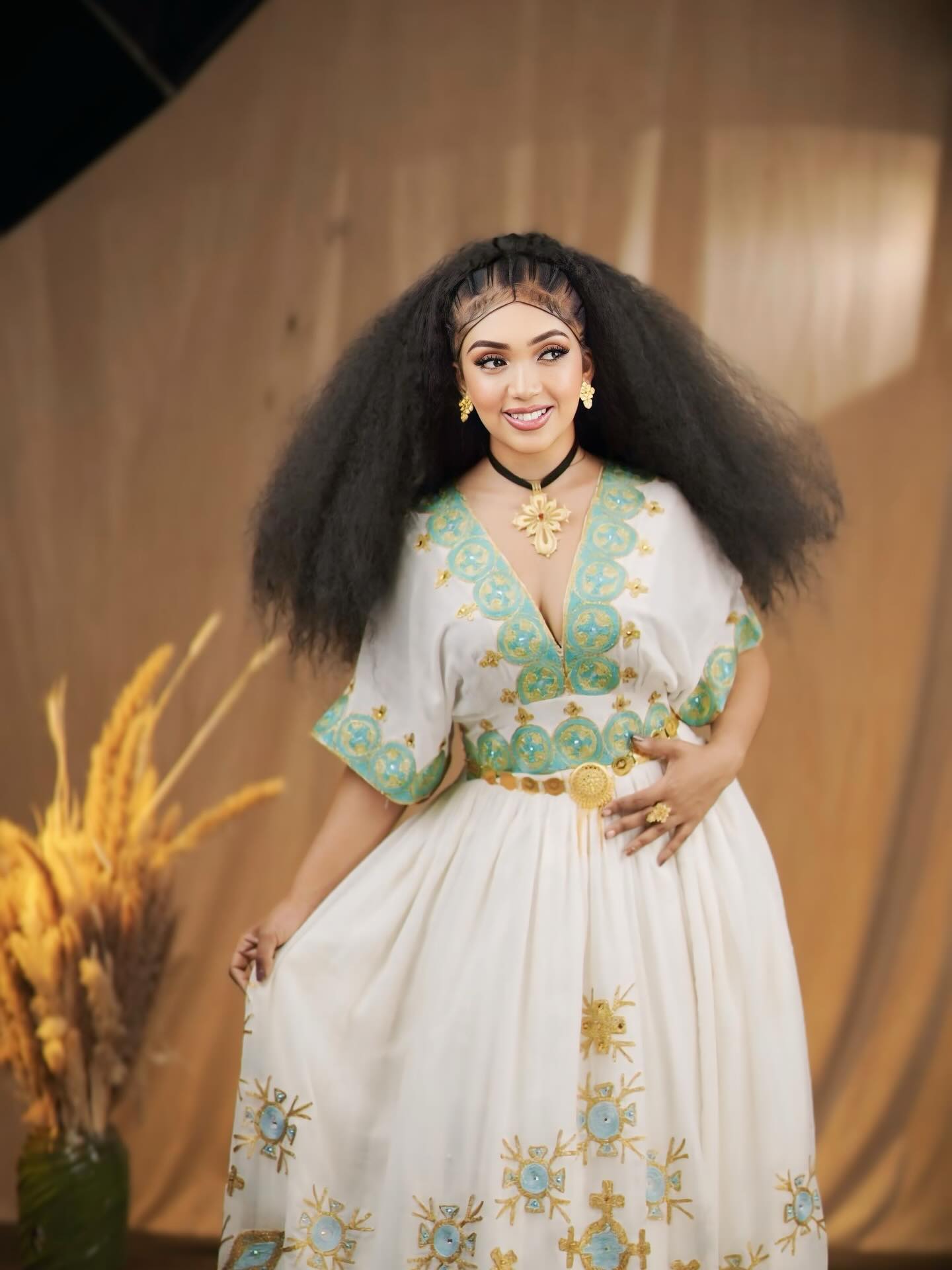 Beautiful Habesha Kemis Cultural Embroidery Habesha Dress For Wedding Traditional Ethiopian Dress 242
