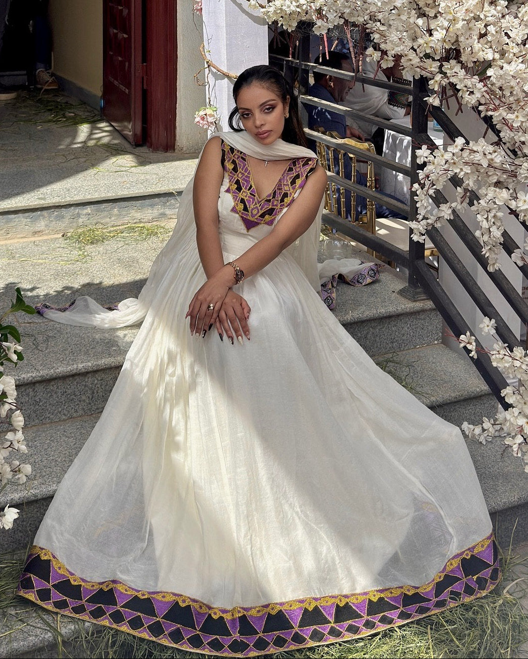 Ethiopian Dress Sleeveless Habesha Kemis Stylish Habesha Dress & Eritrean Dress 305