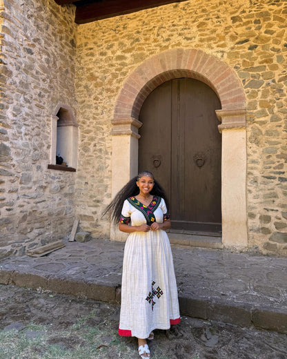 Short Sleeve Habesha Kemis Handmade Ethiopian Clothing Beautiful Habesha Dress 426