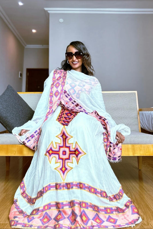 Authentic Habesha Kemis Styles Heritage Habesha Dress & Colorful Ethiopian Dress 428