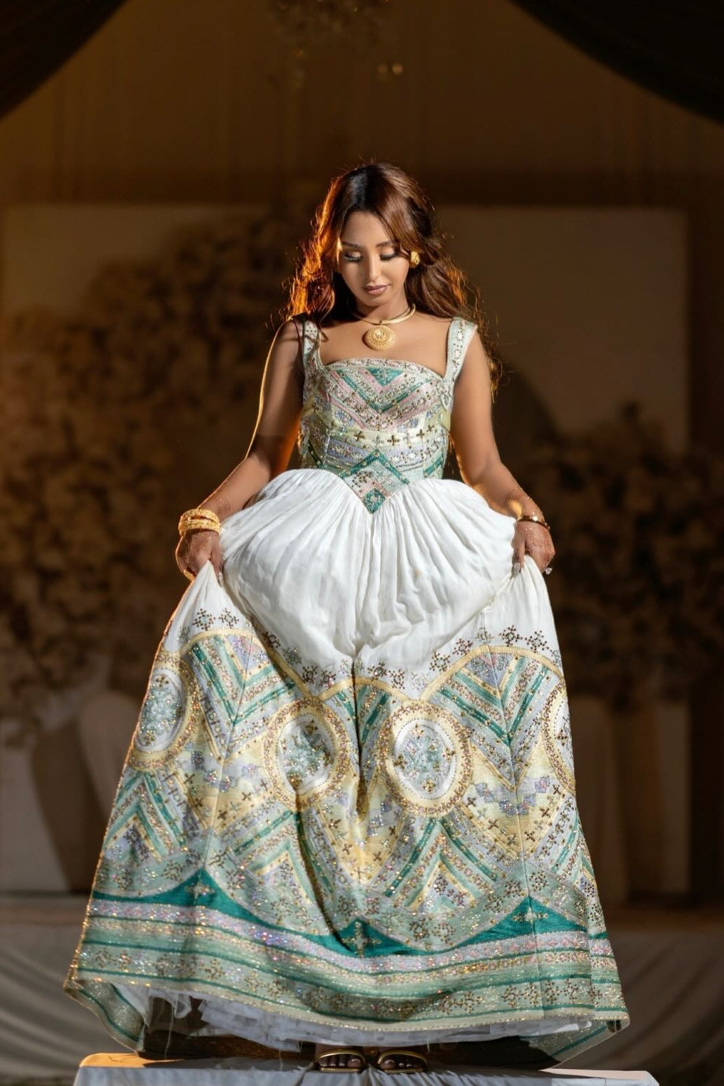 Luxurious Habesha Kemis Vibrant Ethiopian Wedding Dress Cultural Embroidery Habesha Dress 631
