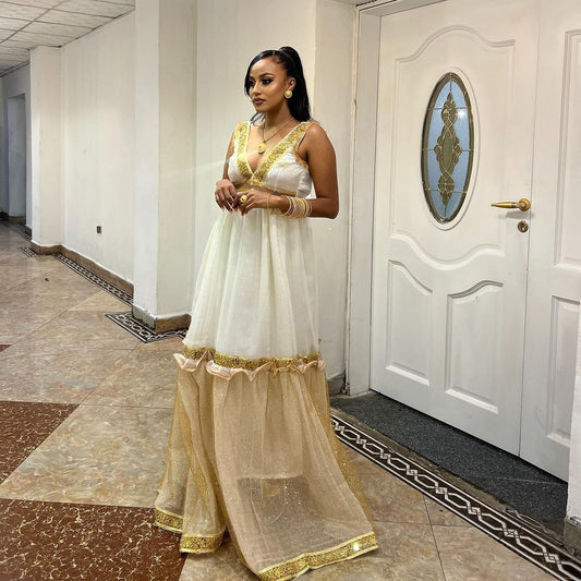 Shiny Modern Elegant Habesha Kemis