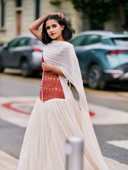Sleeveless Habesha Kemis Online Elegant Ethiopian Traditional Dress Authentic Habesha Dress 204