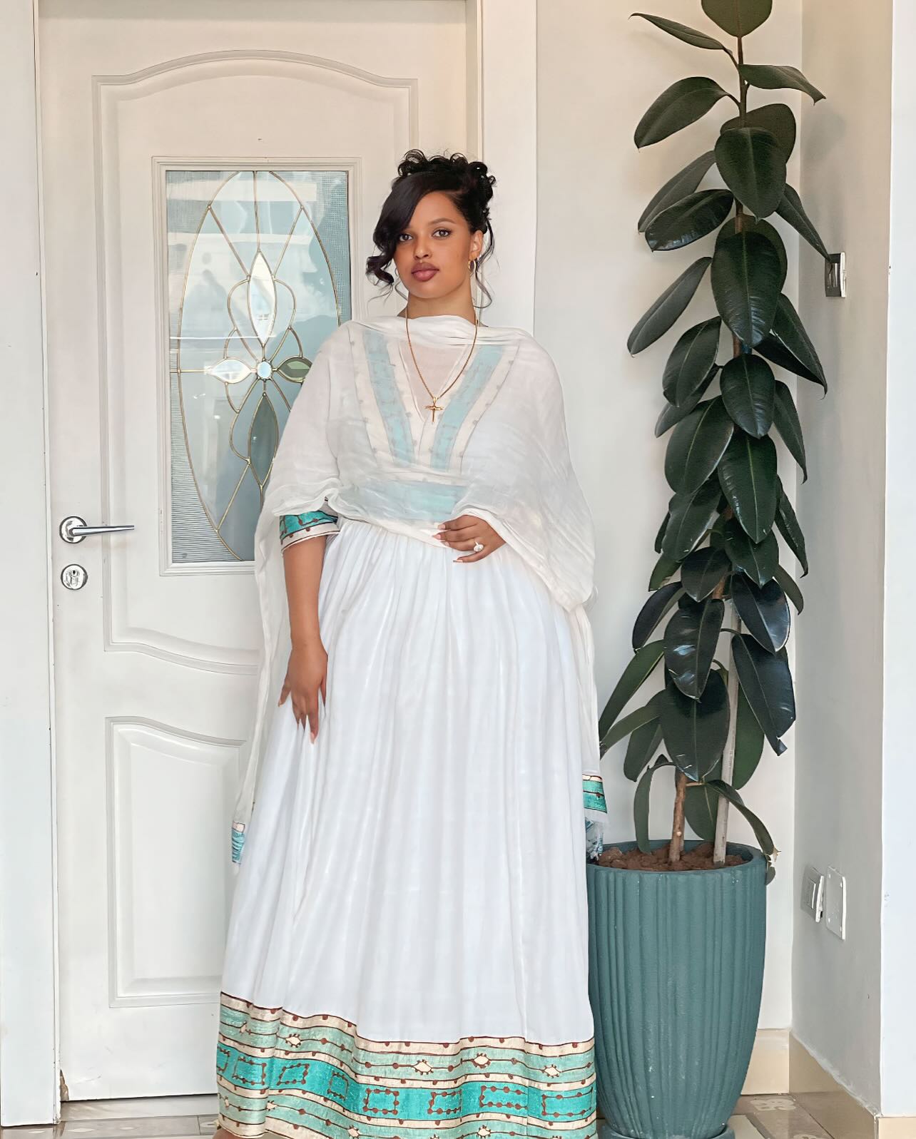 Luxurious Habesha Dress Timeless Ethiopian Traditional Clothing Graceful Habesha Kemis For Events  314