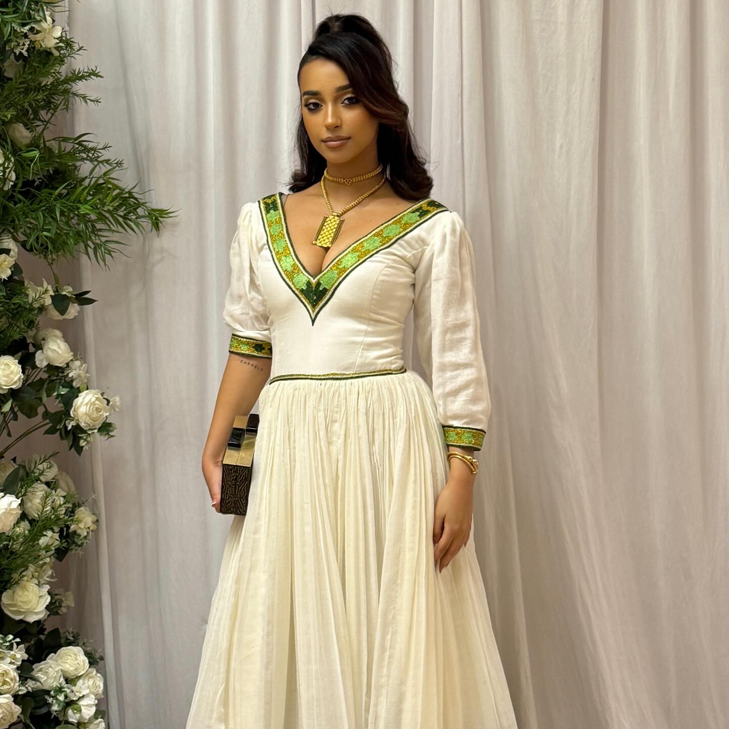 Classic Habesha Kemis Handwoven Ethiopian Dress Habesha Dress with Cultural Pattern 269