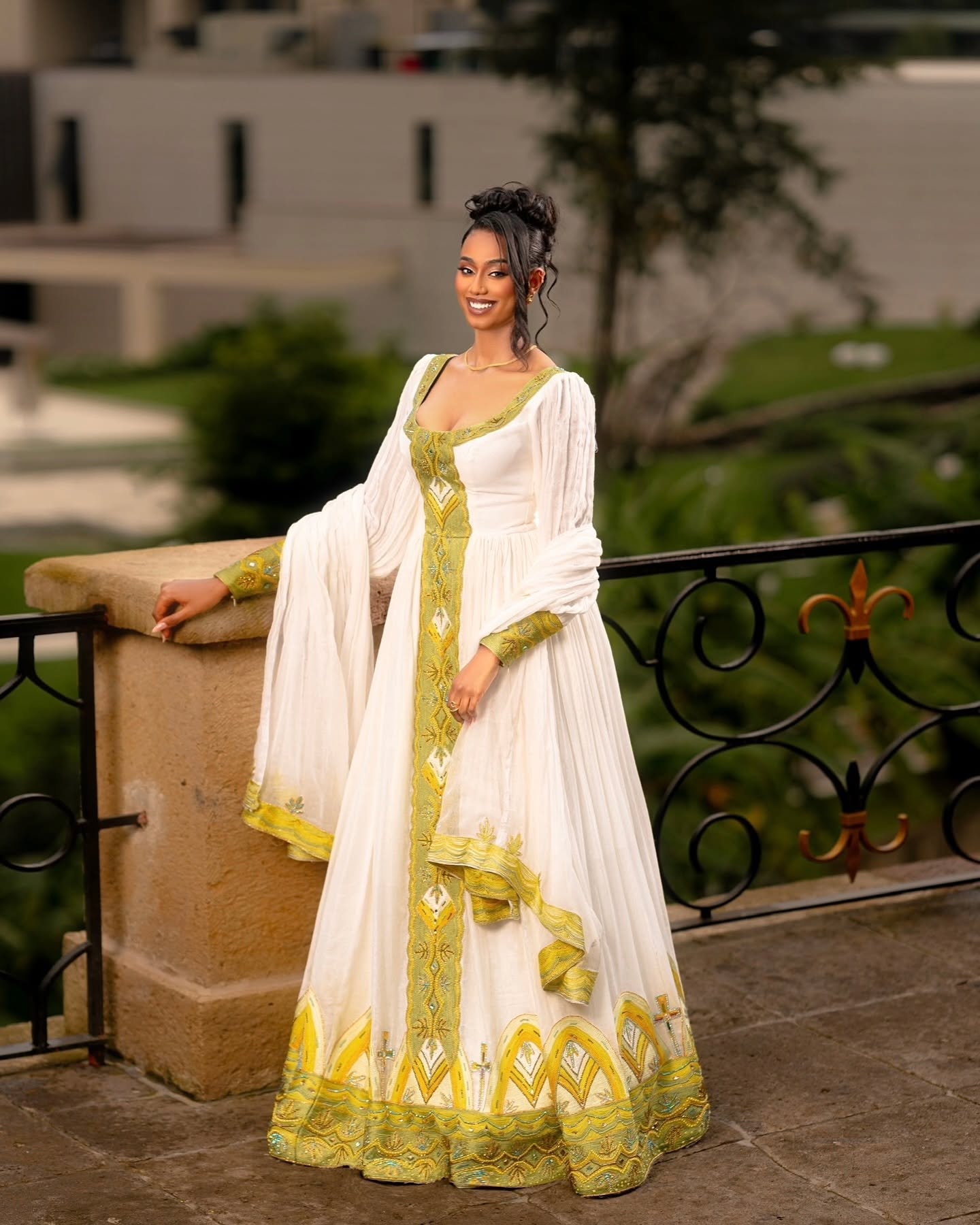 Ethiopian Traditional Dress Gold Embroidered Habesha Kemis & Cultural Attire Graceful Habesha Dress 156