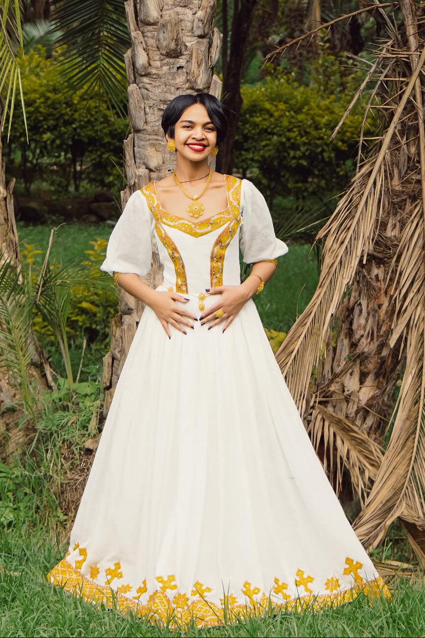 Luxury Habesha Dress for Women Handcrafted Ethiopian Clothing Habesha Kemis For Cultural Elegance 234