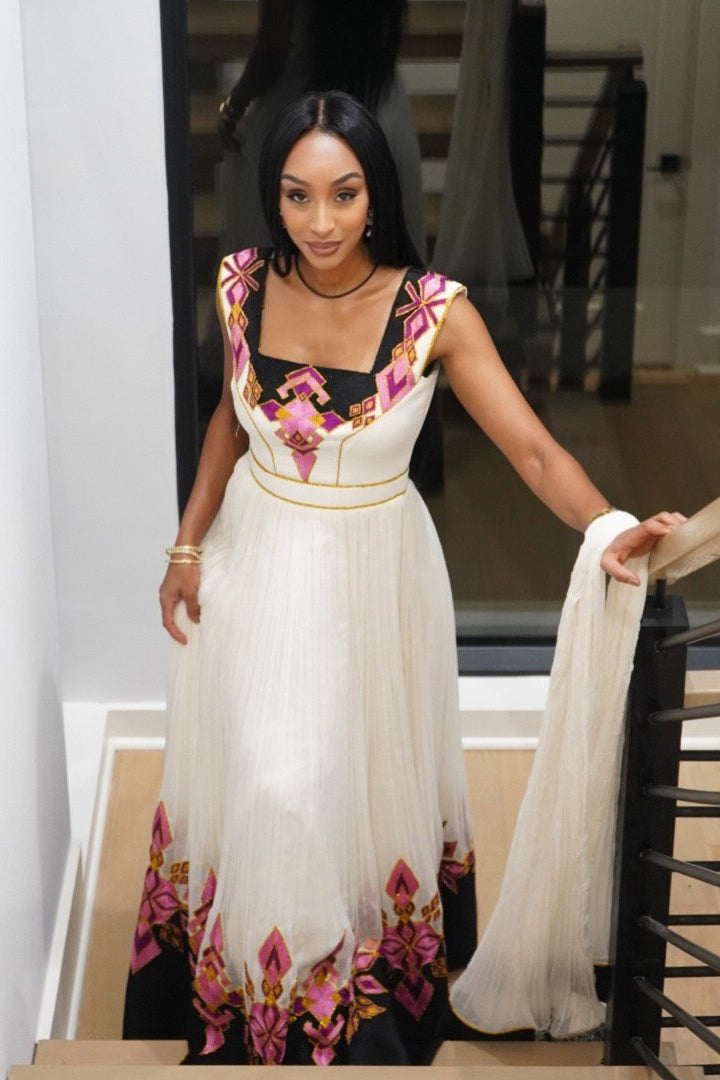 sleeveless habesha dress vibrant traditional ethiopian style