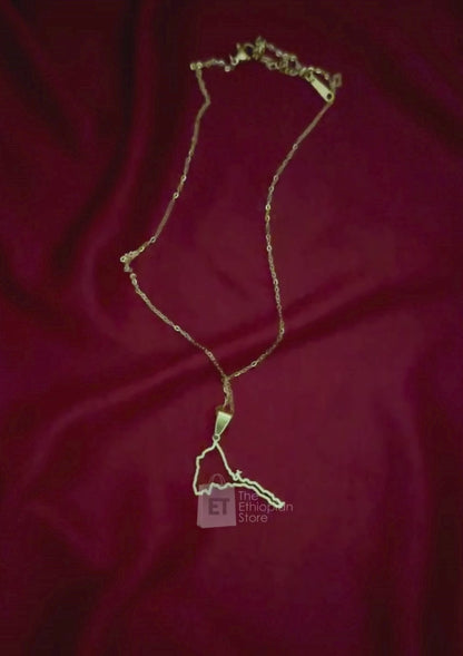 Eritrean Map Necklace Golden Color Eritrean Necklace Simple Jewelry